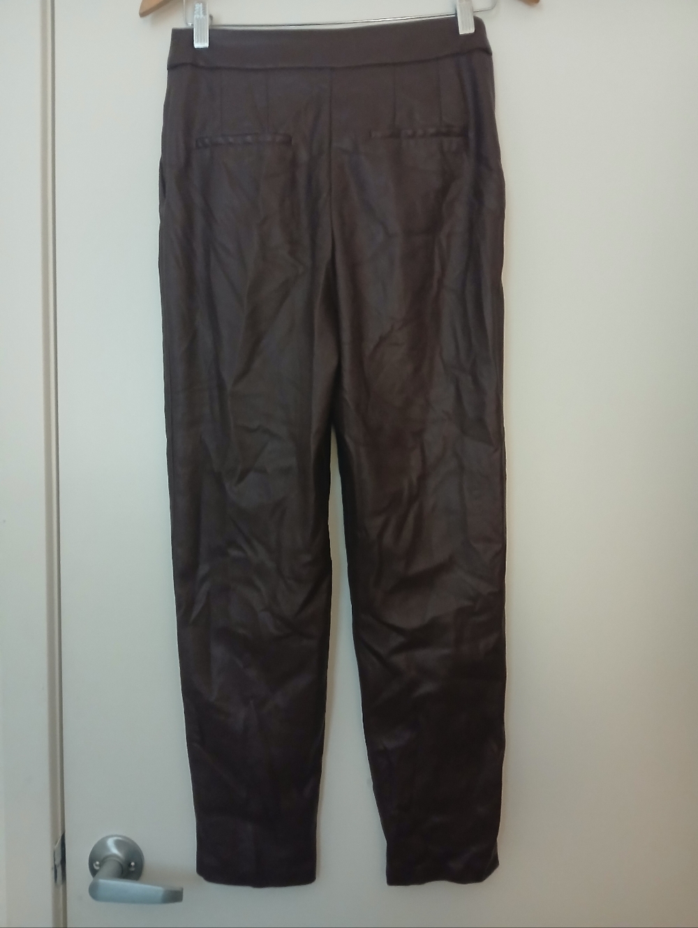 Express Dark Brown Faux Leather Pants